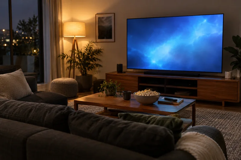 Téléviseur et sièges dans un salon